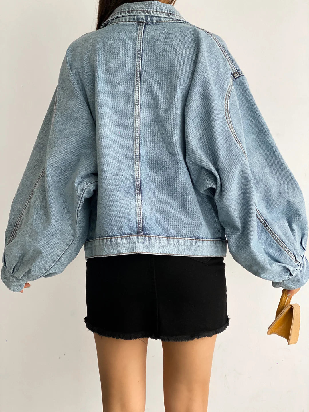 Balon Kol Oversize Denim Ceke