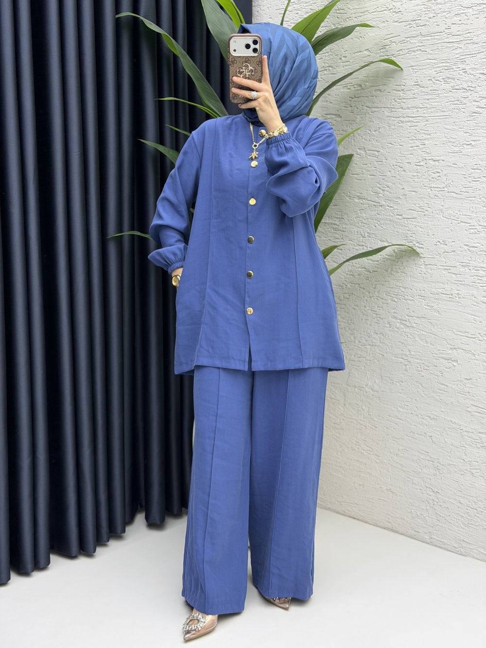Firuze Pantolon Takım İndigo