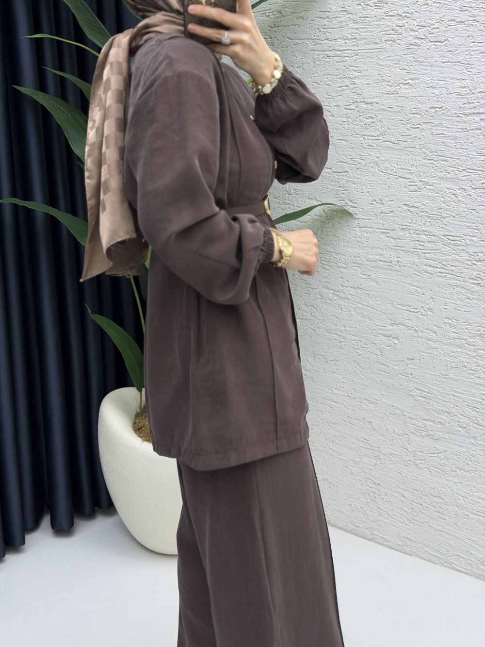 Firuze Pantolon Takım Kahve
