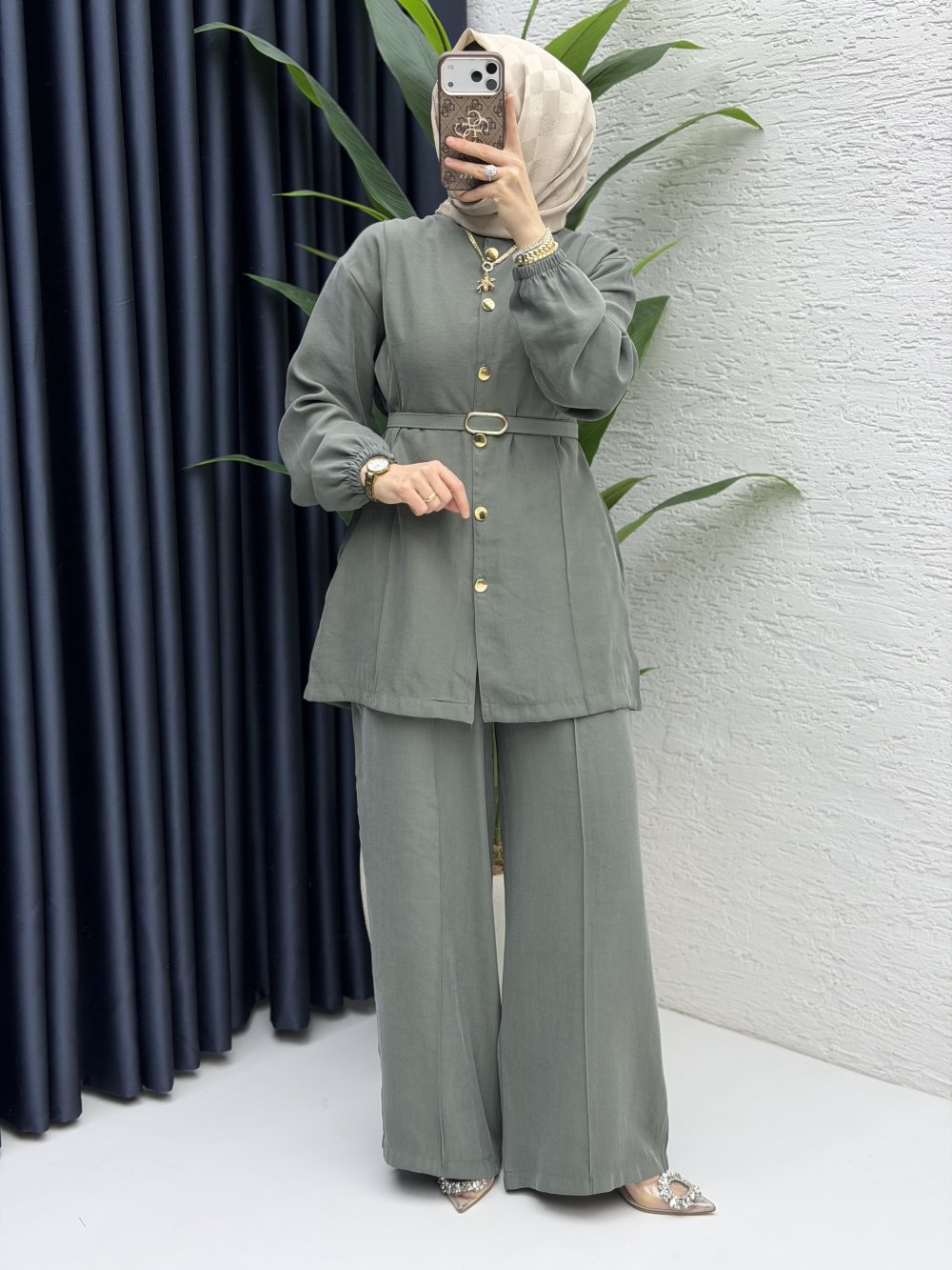 Firuze Pantolon Takım Küf Yeşili