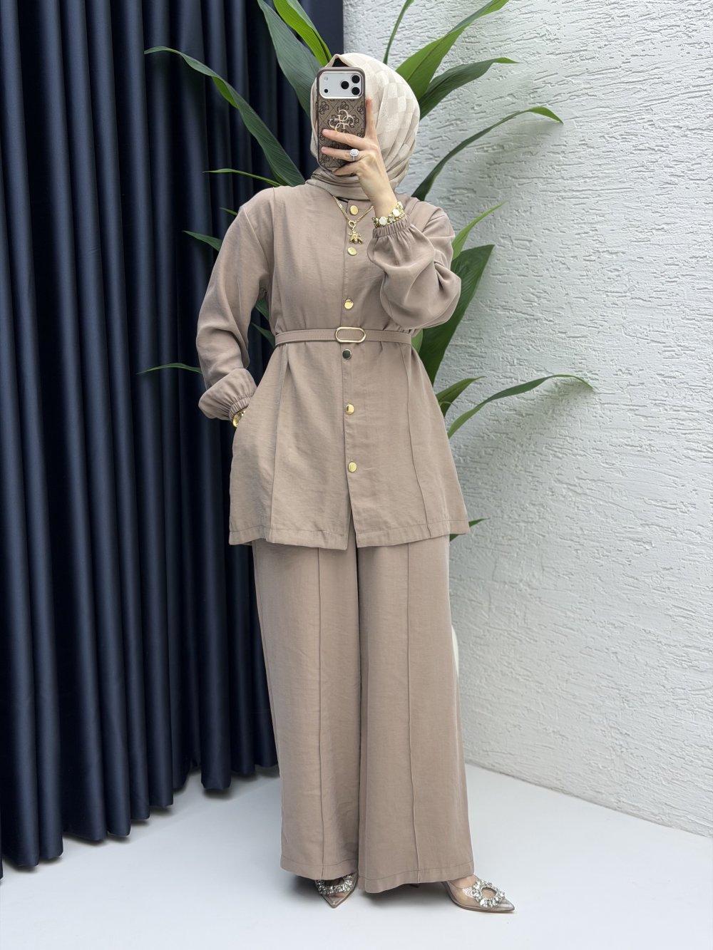 Firuze Pantolon Takım Latte