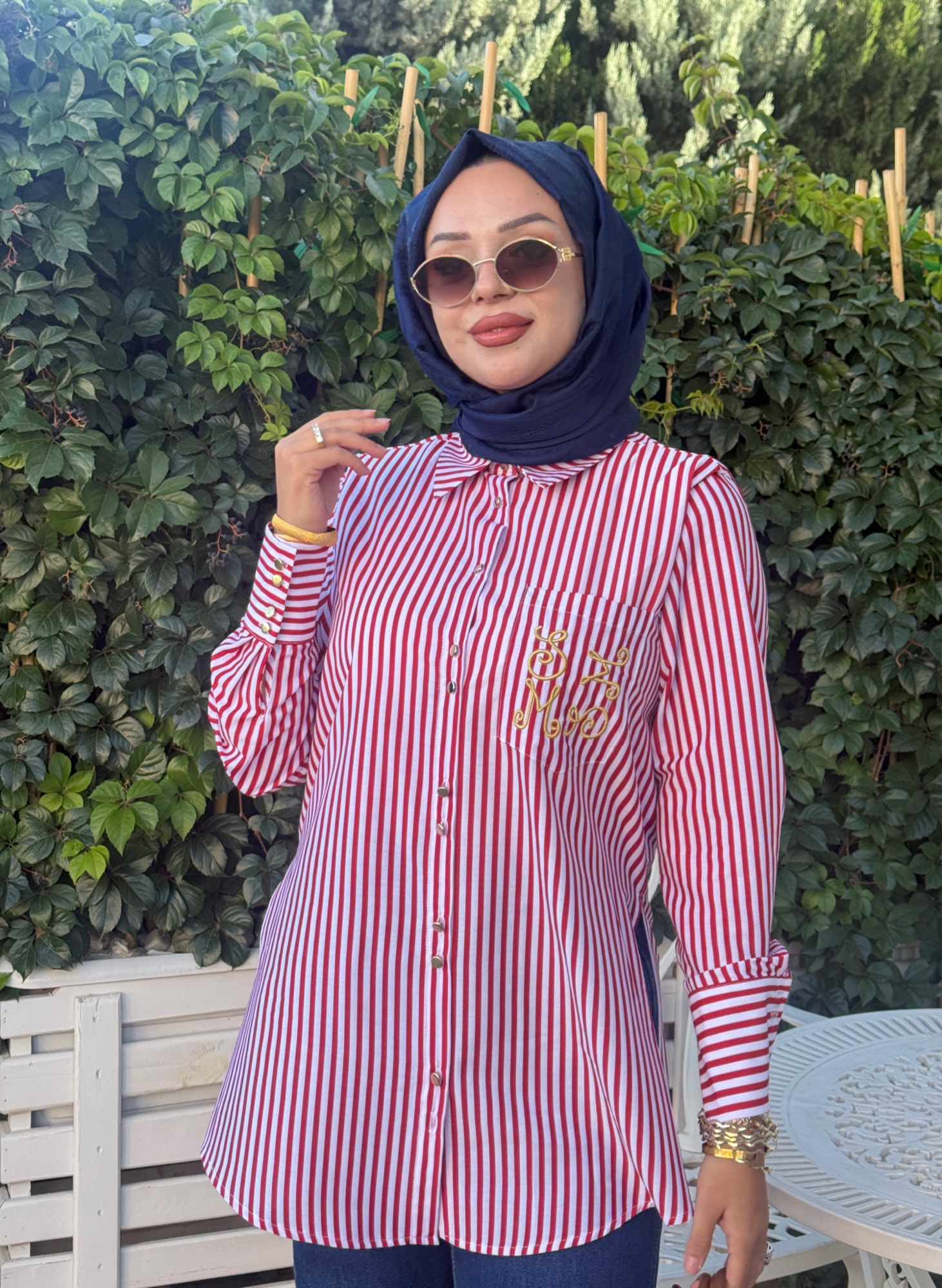 MİSSEMRAMİSS  CEP DETAYLI ÇİZGİLİ GÖMLEK